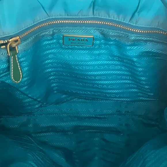PRADA Quilted Handbag Turquoise Two-Way - Picture 11 of 15